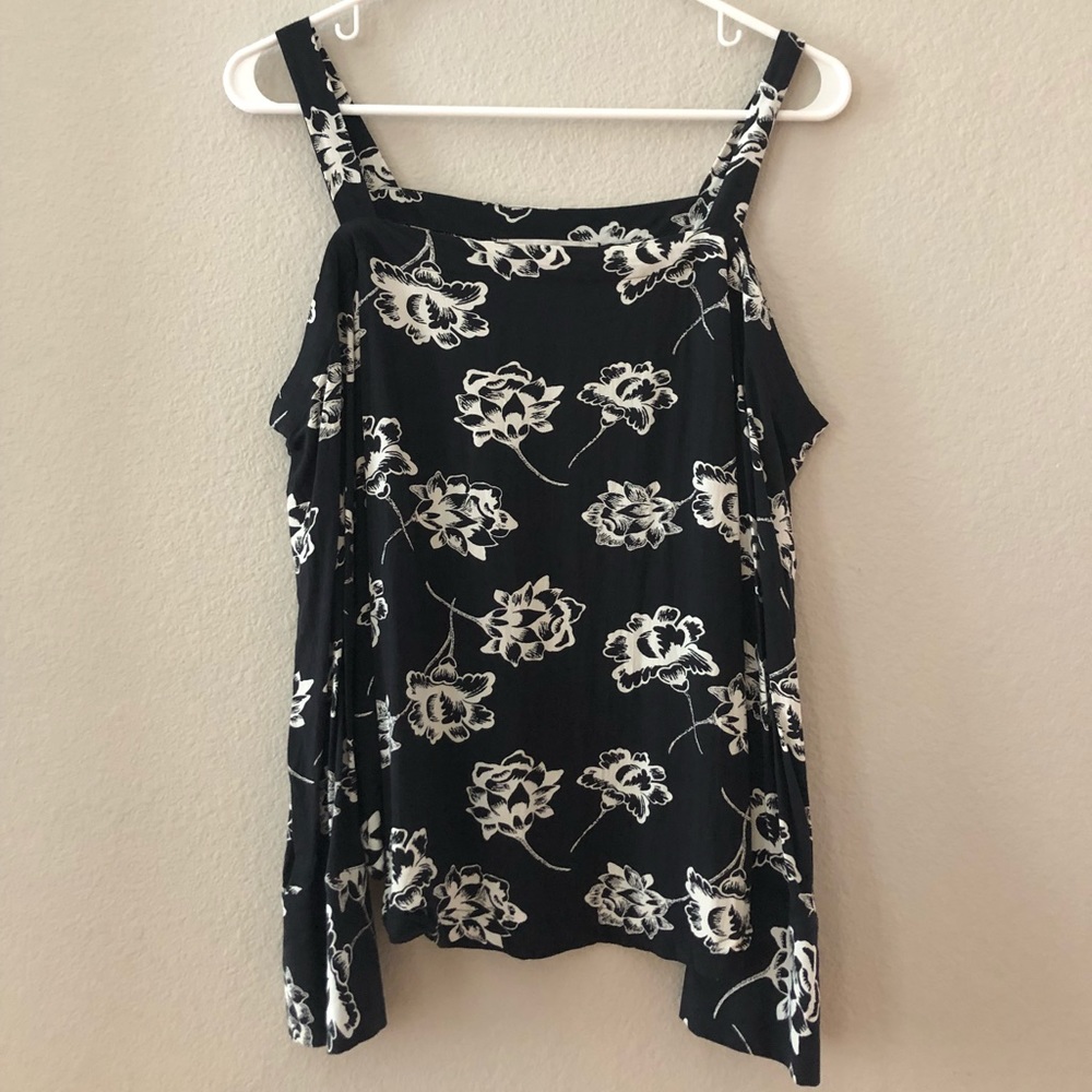 LOFT cold shoulder long sleeve blouse